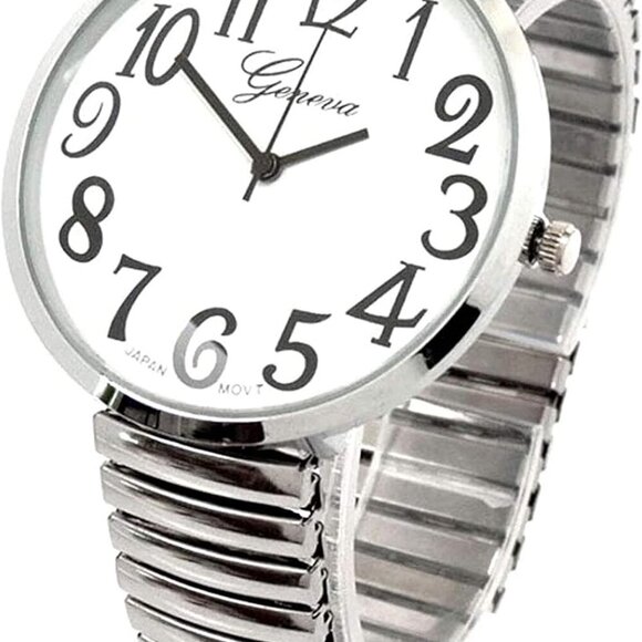 Blekon Collections Silver Super Large White Face Case Size 43mm EXTRA LARGE Stre - Picture 1 of 4